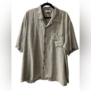 Tommy Bahama Men’s Short Sleeve Button Up Silk Green Shirt Size: XL